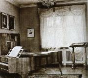 johannes brahms schumann s study at his home in zwickau oil